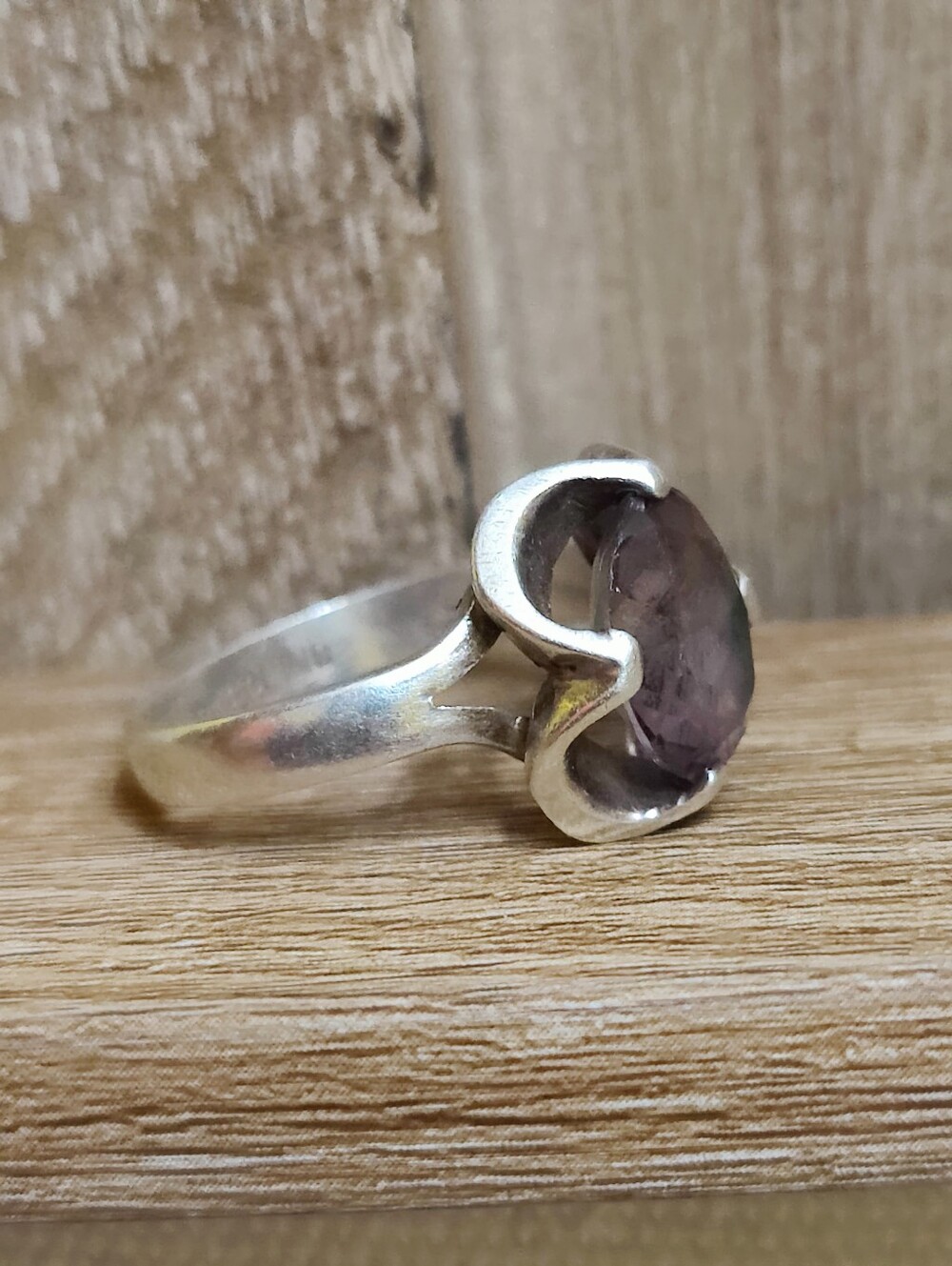 Vintage Sterling Silver Fluorite Ring - Picture 15 of 15